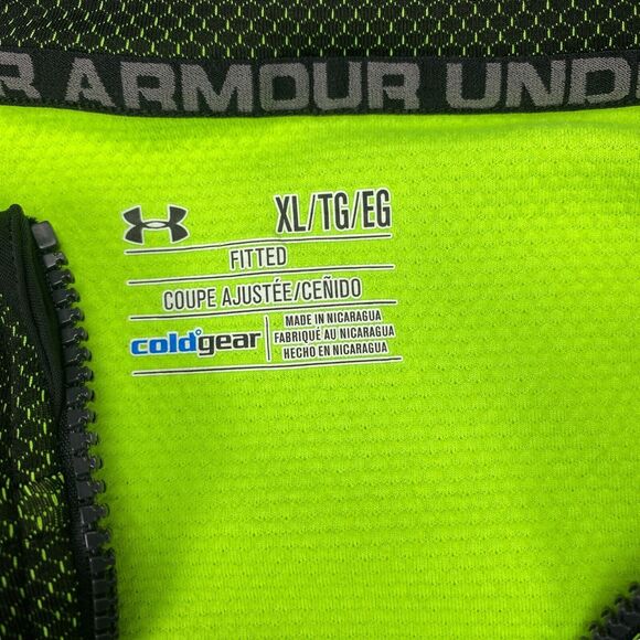 Under armour Activewear Top Men's XL Green ColdGear Skateboarding Quarter Zip - Picture 6 of 16